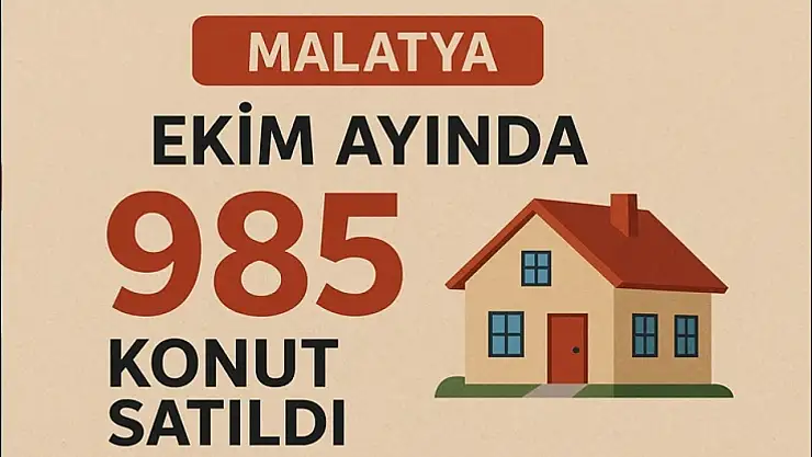 Malatya'da Ekim ayında 985 konut satıldı.