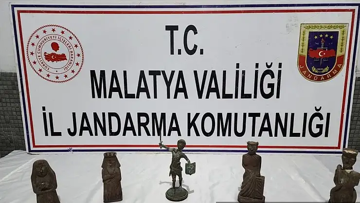 Malatya'da tarih eser operasyonunda 5 heykel ele geçirildi