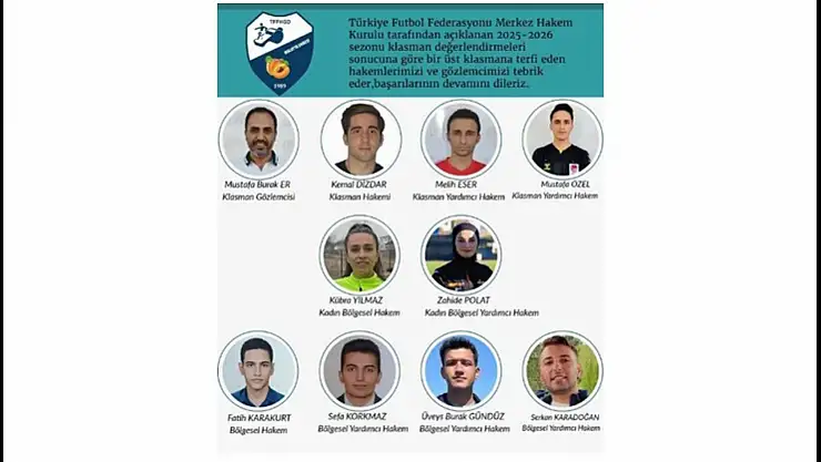 Malatya'da Terfi Eden Gözlemci Ve Hakemlerin Yeni Klasmanları