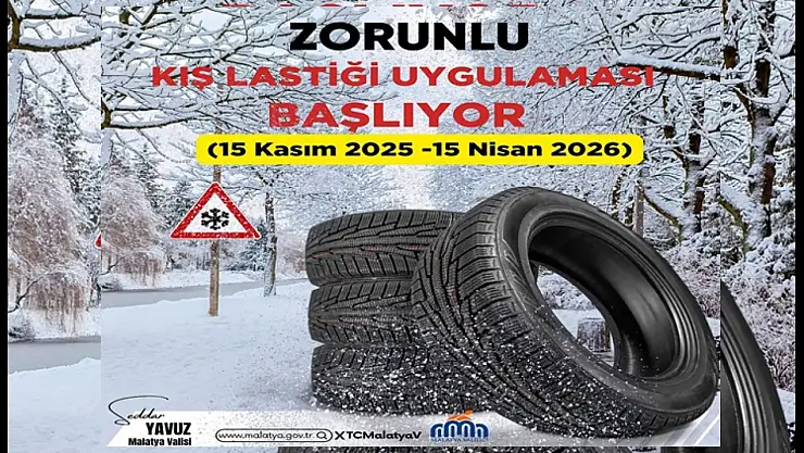 Malatya'da Zorunlu Kış Lastiği Dönemi Başlıyor