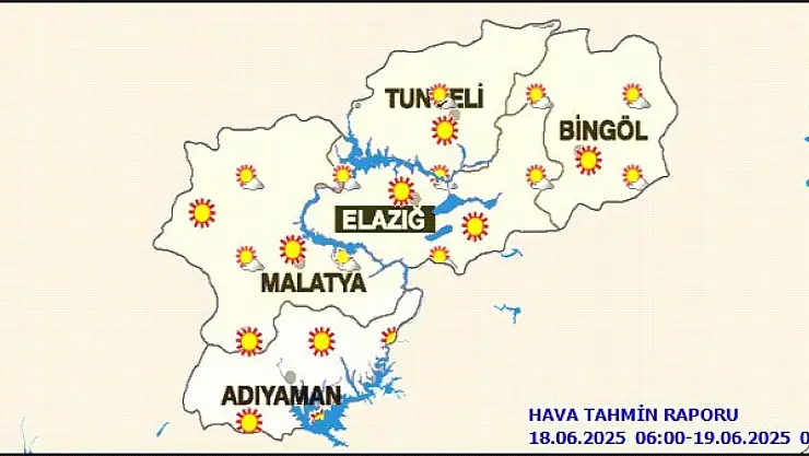 Malatya,Elazığ,Bingöl,Adıyaman ve Tunceli'de Hava Durumu