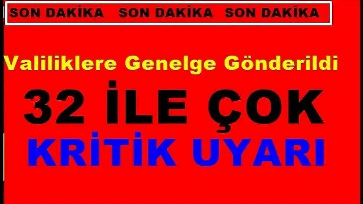 Malatyanın'da dahil olduğu 32 İle Kış Üslenmesi Konulu Genelge Gönderildi