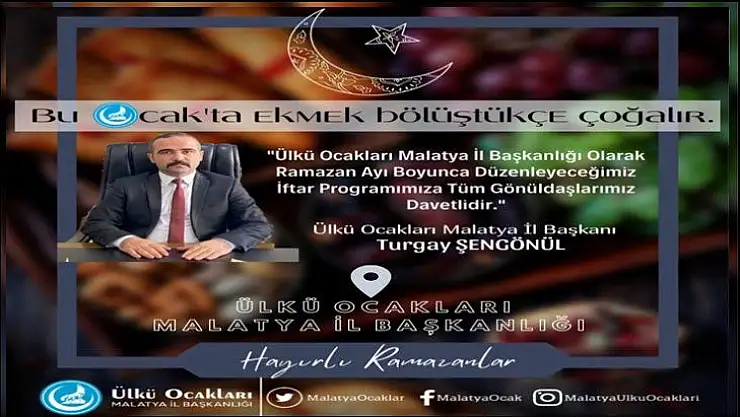 Ülkü Ocaklarından 'Bu Ocakta Ekmek Bölüştükçe Çoğalır' Adlı İftar Programı