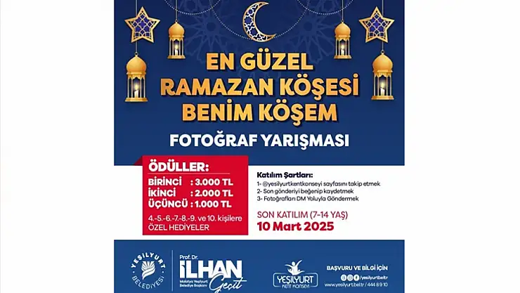 Yeşilyurt Kent Konseyi'nden 'En Güzel Ramazan Köşesi Benim Köşem' Fotoğraf Yarışması