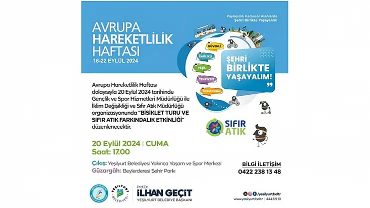 Yeşilyurt'ta Avrupa Hareketlilik Haftası Dolu Dolu Geçecek