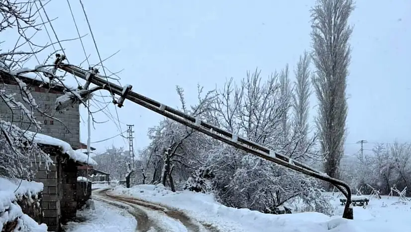 Doğanşehir'de Kar ve Tipi Elektrik Direğini Devirdi