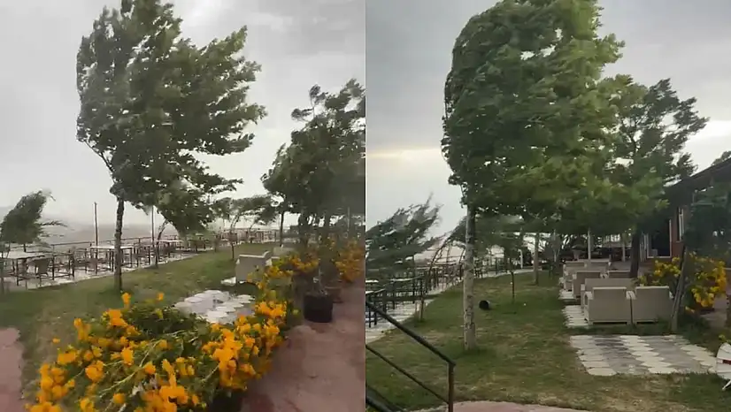 Elazığ Palu'da fırtına etkili oldu