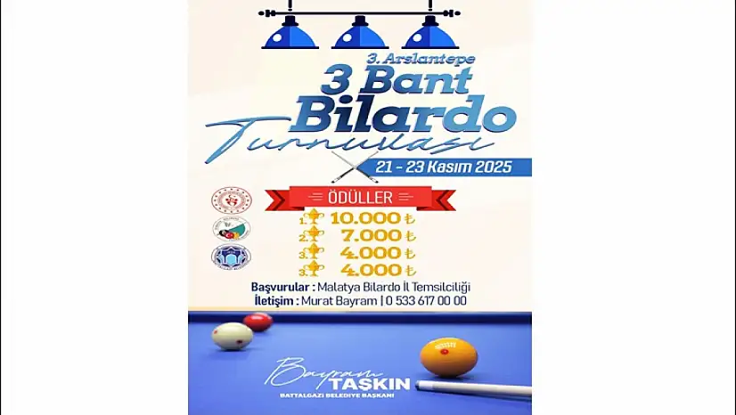 Gençler Bilardo Masasında Buluşuyor: Arslantepe 3 Bant Turnuvası Kayıtları Açıldı