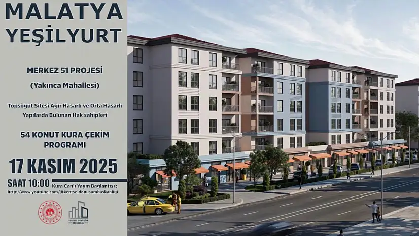 Malatya'da 521 Konut İçin Hak Sahipliği Kurası 17 Kasım'da Yapılacak