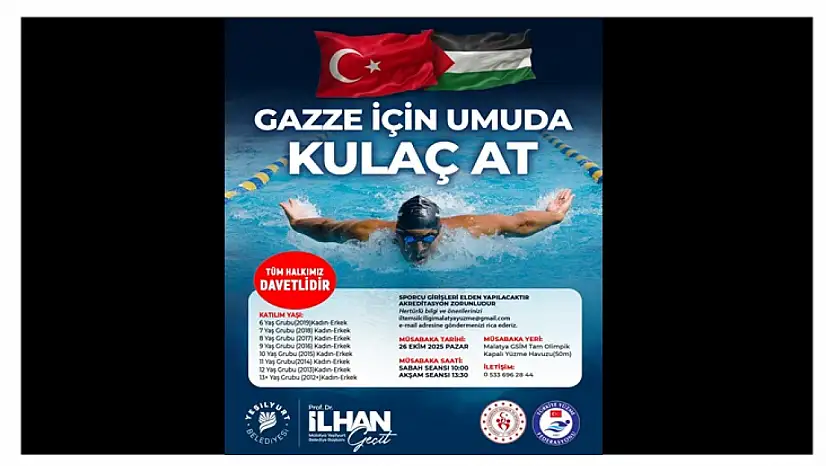 Minik Yüzücüler Gazze İçin Umuda Kulaç Atacak