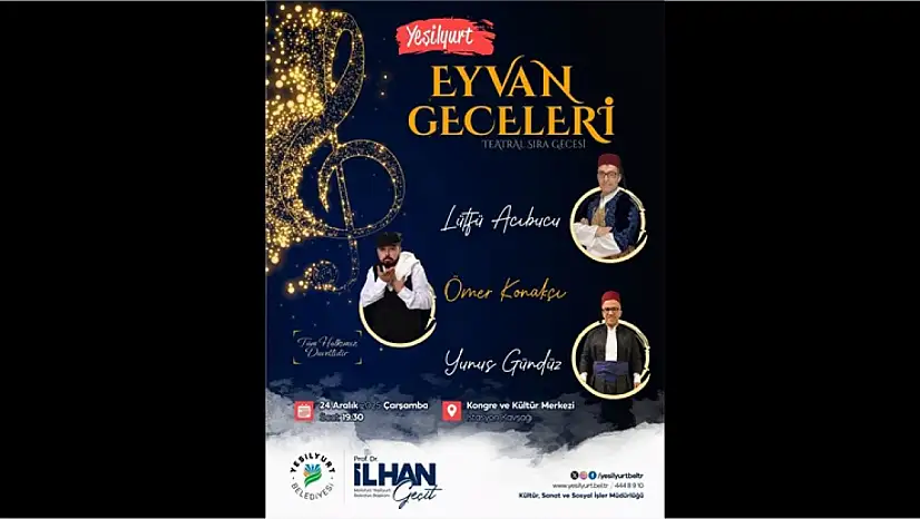 'Yeşilyurt Eyvan Geceleri' 24 Aralık'ta Sanatseverlerle Buluşuyor