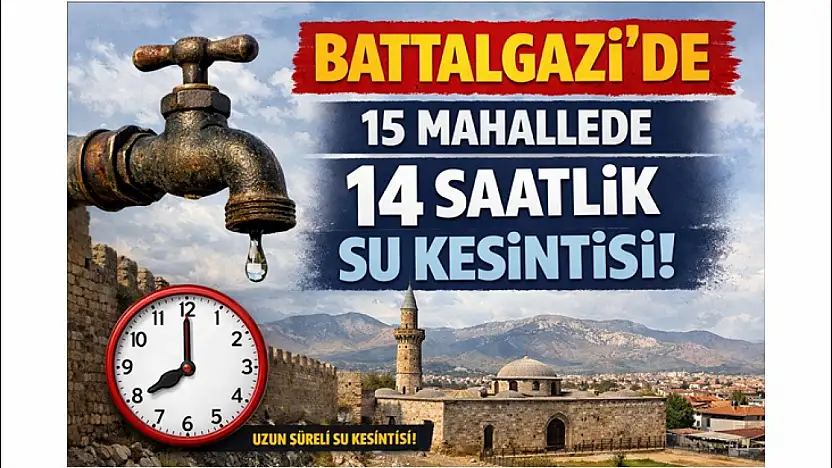 Battalgazi'de 15 Mahallede 14 Saatlik Su Kesintisi