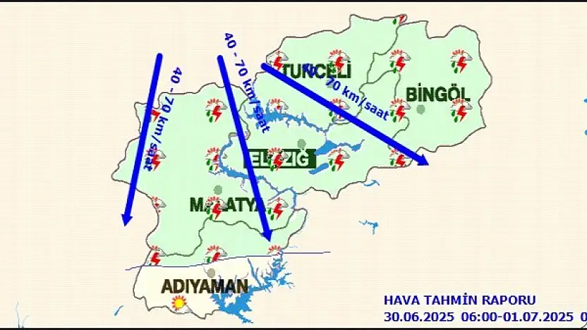Bölgede Kuvvetli Rüzgar Uyarısı