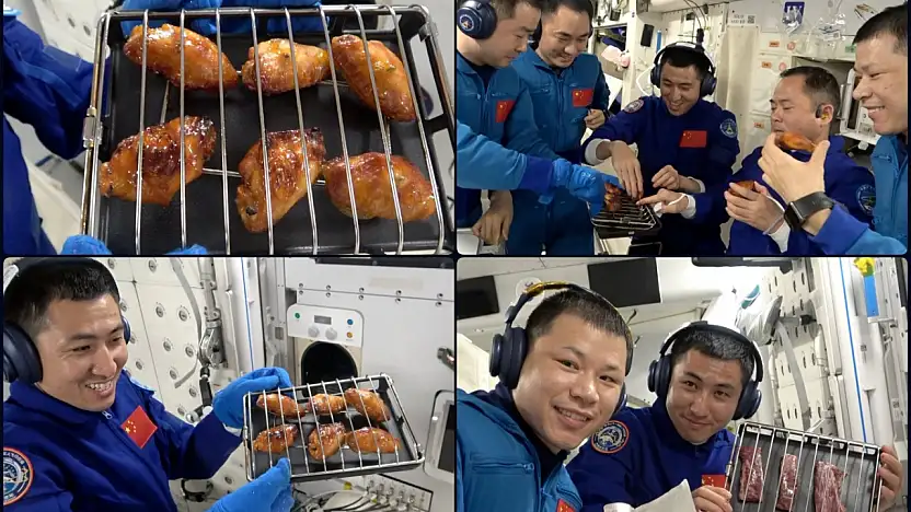 Çin Uzay İstasyonu'nda İlk Uzay Barbeküsü: Taikonotlar Tavuk Kanadı Pişirdi