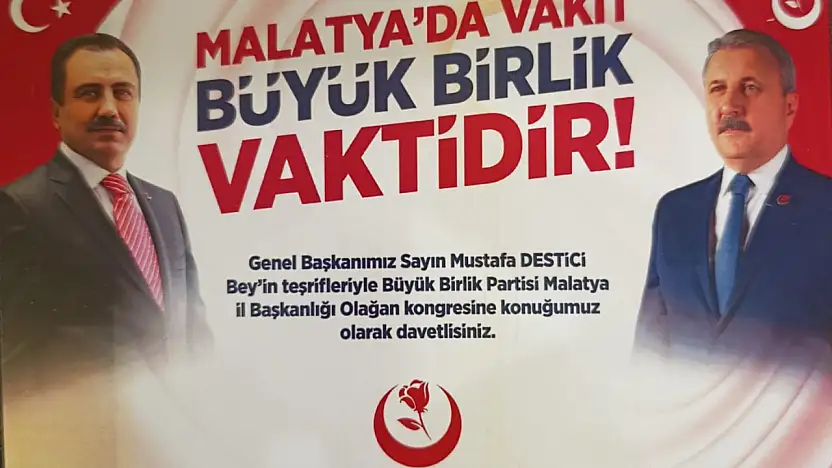 Destici 1 Şubat'ta Malatya'da: BBP 9. Olağan İl Kongresi Yapılacak