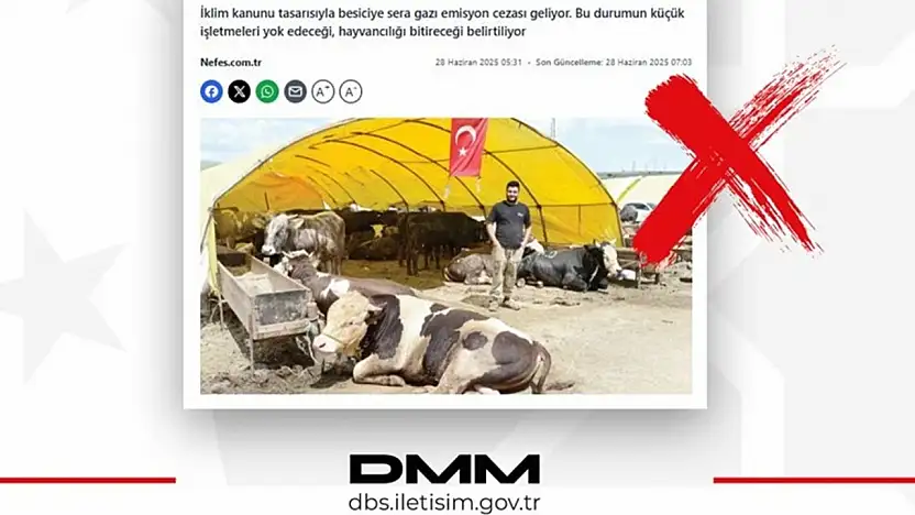 DMM: İklim Kanunu Tasarısı ile hayvancılığın bitirileceği iddiları gerçeği yansıtmıyor