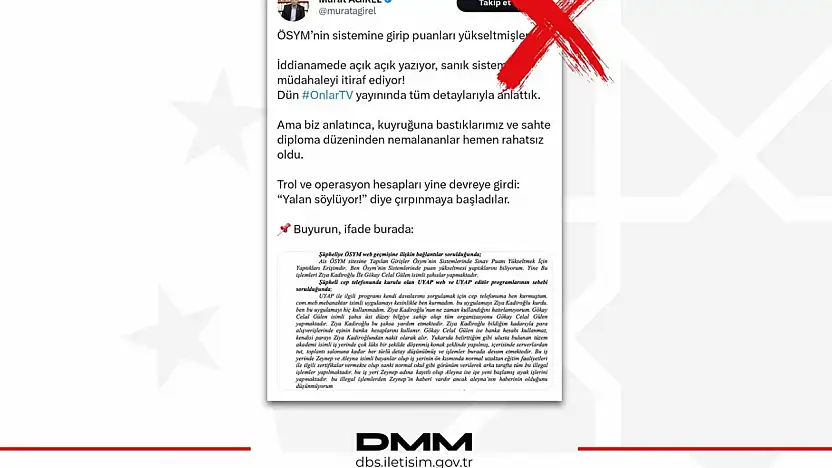 DMM, ÖSYM'de adayların puanlarının değiştirildiği iddialarını yalanladı