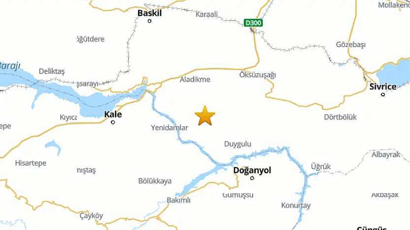 Elazığ Baskil'de 4.7 Büyüklüğünde Deprem