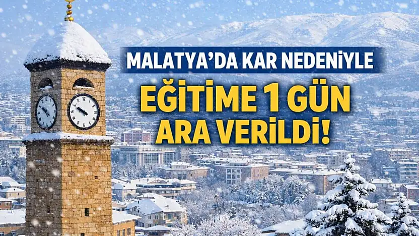 Malatya'da Kar Tatili: Eğitime 1 Gün Ara Verildi