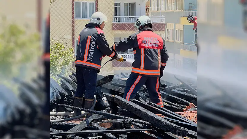 Malatya'da O okulun çatısında yangın çıktı