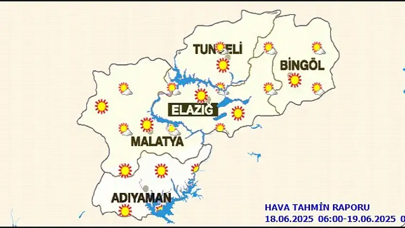 Malatya,Elazığ,Bingöl,Adıyaman ve Tunceli'de Hava Durumu