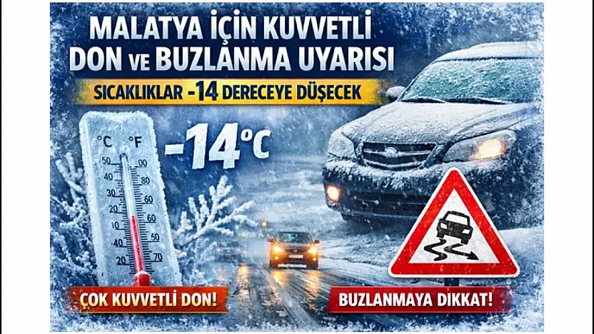 Malatya İçin Kuvvetli Don ve Buzlanma Uyarısı: Sıcaklıklar -14 Dereceye Düşecek