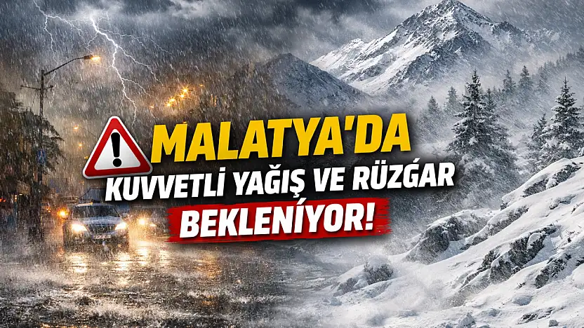 Malatya İl Genelinde Kuvvetli Yağış Etkili Olacak