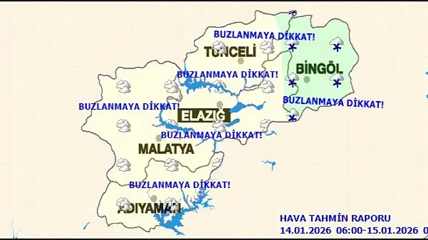 Malatya ve Çevresinde Don, Buzlanma ve Çığ Uyarısı