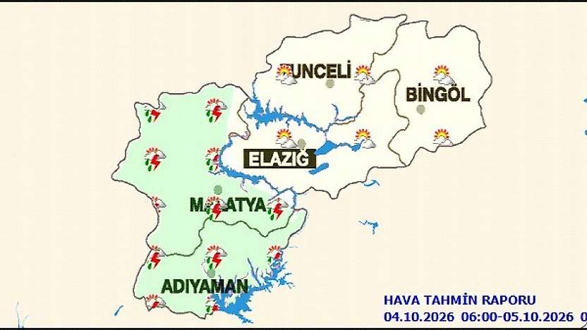 Meteoroloji'den Yeni Hava Tahmini: Malatya'da Sağanak Yağış Bekleniyor