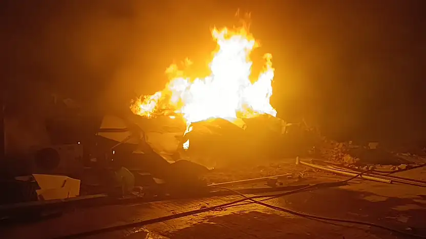 Orduzu'daki TOKİ Şantiyesinde Yangın: Yemekhane ve Mutfak Zarar Gördü