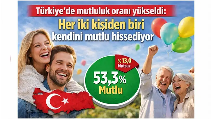 Türkiye'de mutluluk oranı yükseldi: Her iki kişiden biri kendini mutlu hissediyor