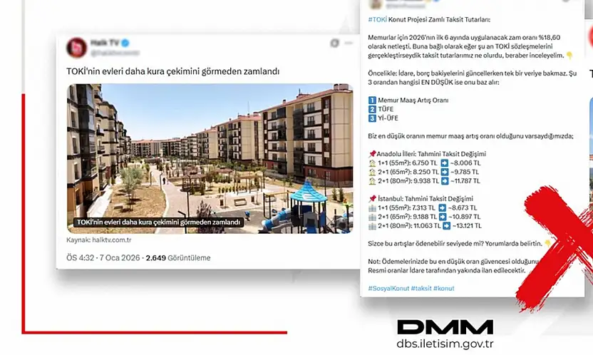 Dezenformasyonla Mücadele Merkezi: Sosyal Konut Şartları Değişmedi