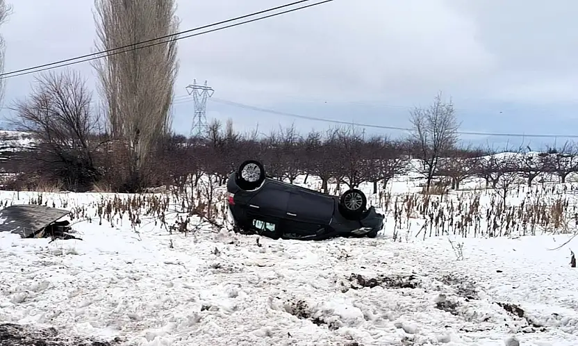 Doğanşehir'de Kuş Sürüsünden Kaçan Otomobil Takla Attı: 1 Yaralı