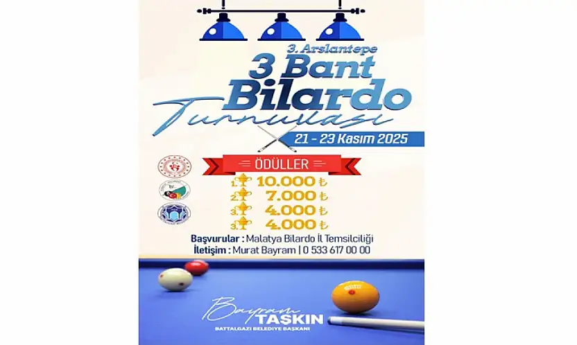 Gençler Bilardo Masasında Buluşuyor: Arslantepe 3 Bant Turnuvası Kayıtları Açıldı