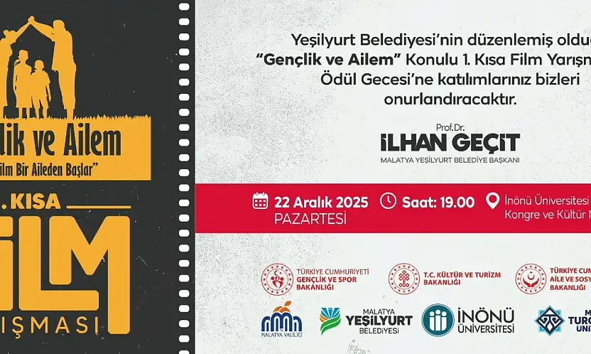 Gençlik ve Ailem Temalı 1. Kısa Film Yarışmasının Ödül Töreni Bugün Yapılacak