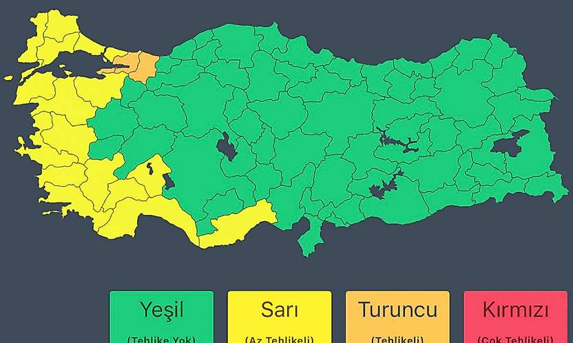 İçişleri Bakanlığından birçok il için kuvvetli yağış ve fırtına uyarısı