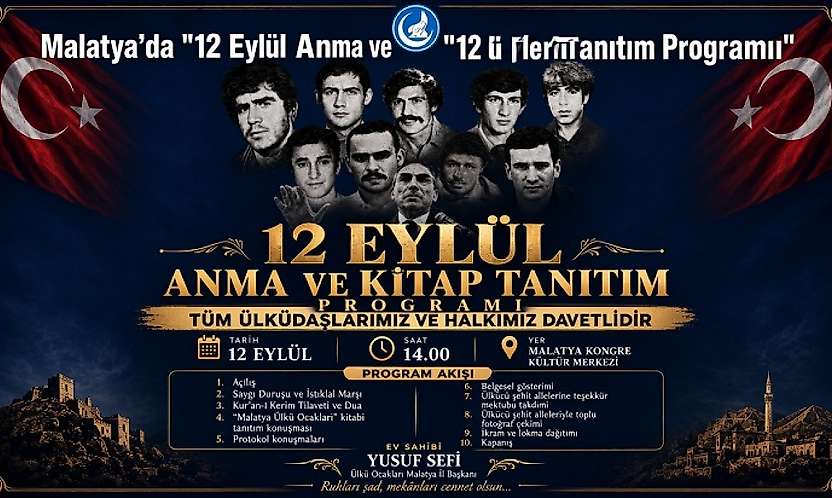 Malatya'da '12 Eylül Anma ve Kitap Tanıtım Programı' Düzenlenecek