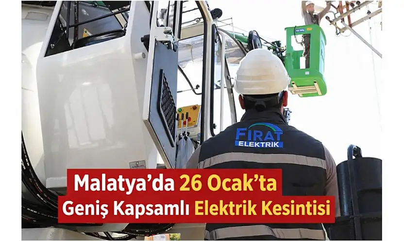 Malatya'da 26 Ocak'ta Geniş Kapsamlı Elektrik Kesintisi