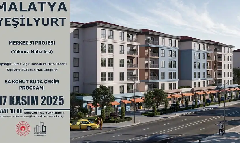 Malatya'da 521 Konut İçin Hak Sahipliği Kurası 17 Kasım'da Yapılacak