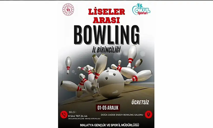 Malatya'da Liseler Arası Bowling Heyecanı Başlıyor!