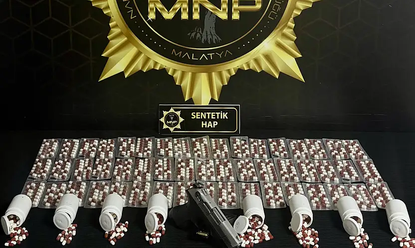 Malatya'da Narkotik Operasyonu: 1.169 Sentetik Ecza ve Ruhsatsız Tabanca Ele Geçirildi