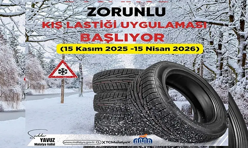 Malatya'da Zorunlu Kış Lastiği Dönemi Başlıyor