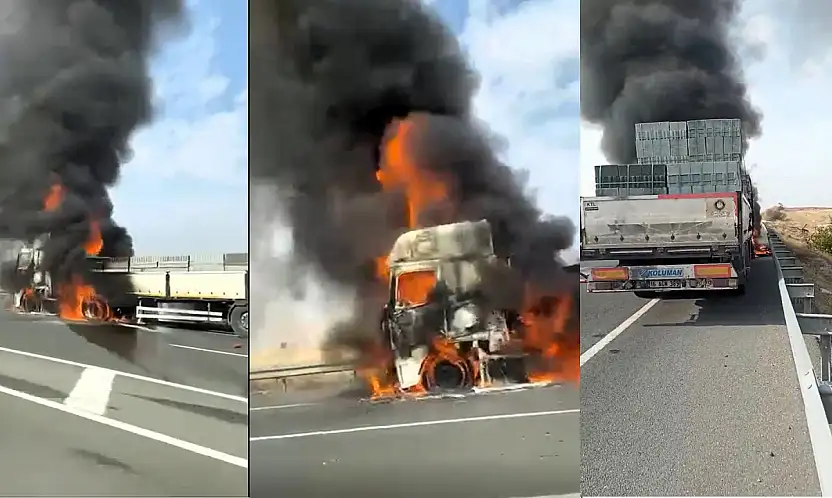 Malatya-Elazığ Karayolu'nda Tır Yangını: Ön Kupa Küle Döndü