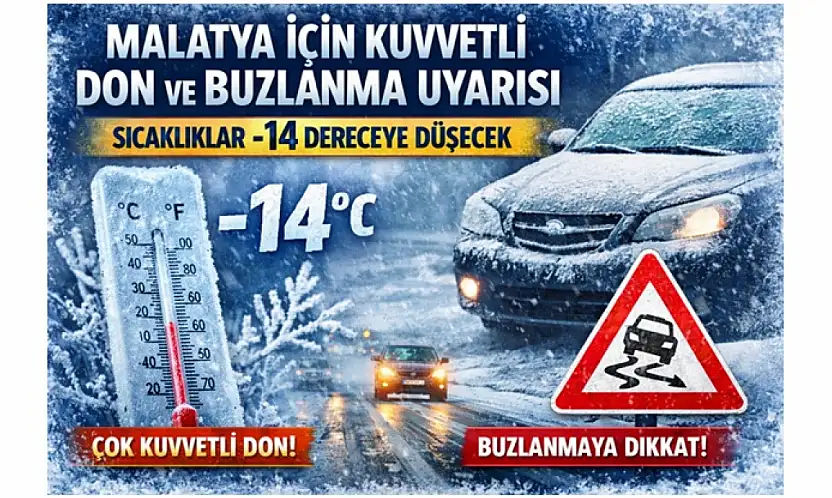 Malatya İçin Kuvvetli Don ve Buzlanma Uyarısı: Sıcaklıklar -14 Dereceye Düşecek