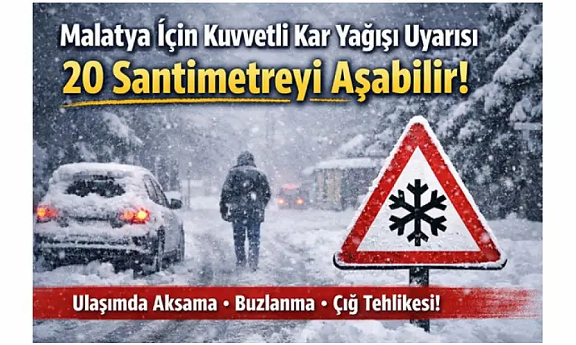 Malatya İçin Kuvvetli Kar Yağışı Uyarısı: 20 Santimetreyi Aşabilir
