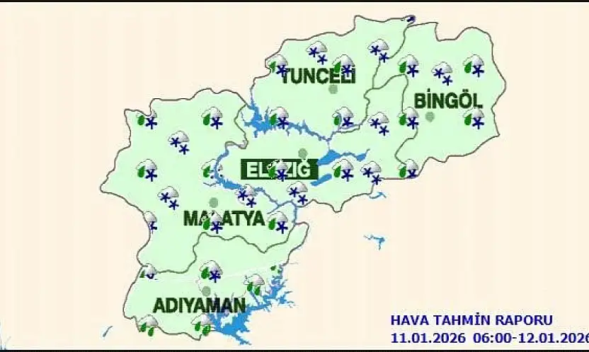 Malatya ve Çevresi İçin Kar, Buzlanma ve Kuvvetli Rüzgâr Uyarısı