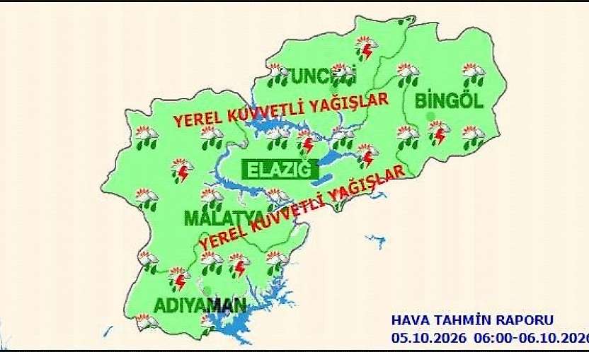 Malatya ve Çevresi İçin Kuvvetli Yağış Uyarısı!