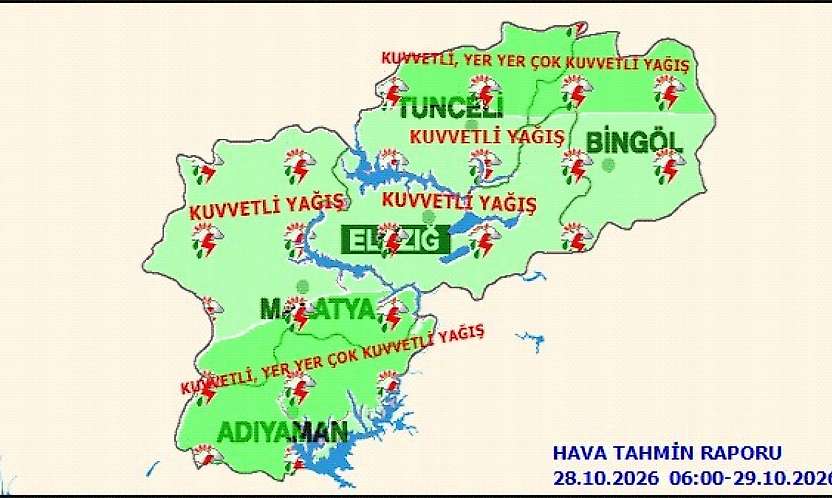 Meteoroloji'den Malatya İçin Kuvvetli Yağış Uyarısı! Güney İlçelerine Dikkat
