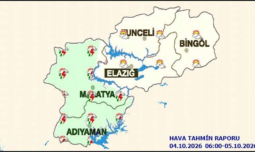 Meteoroloji'den Yeni Hava Tahmini: Malatya'da Sağanak Yağış Bekleniyor
