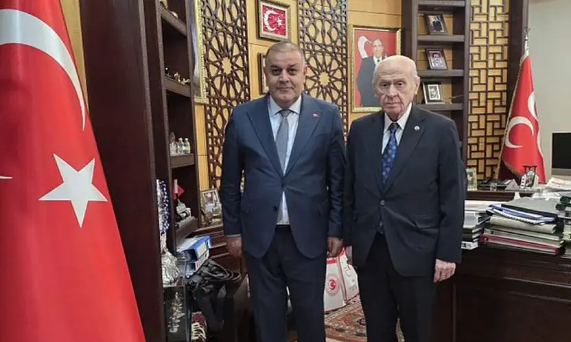 Milliyetçi Hareket Partisi (MHP) Malatya İl Başkanı Gökhan Gök,  MHP Genel Başkanı Devlet Bahçeli'yi ziyaret etti